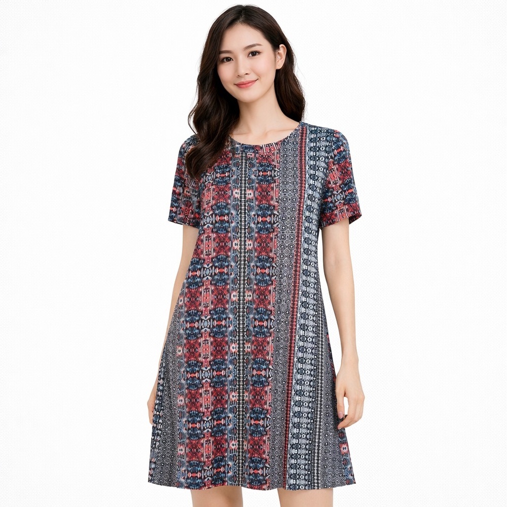 BCBG Generation Striped A-line Swing Dress Size S Multi-color